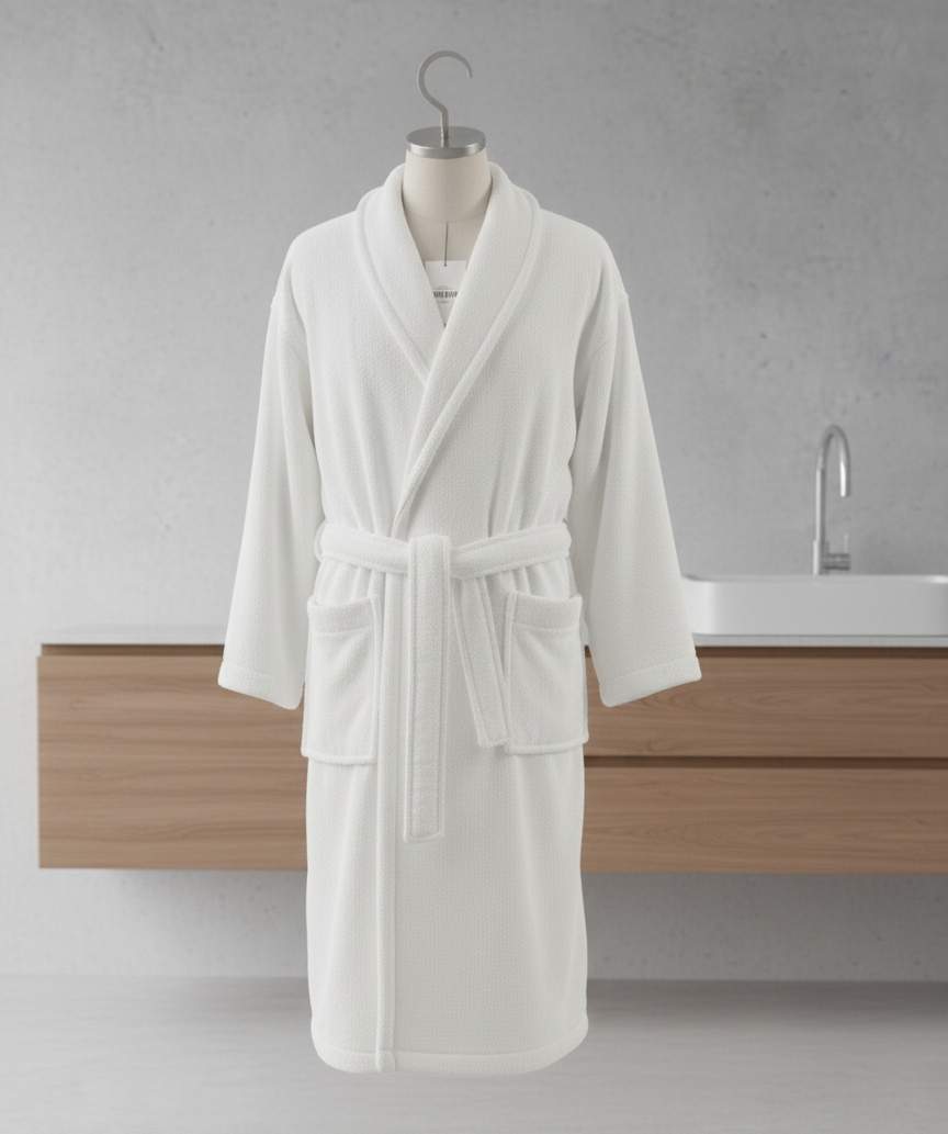 Velour White Bathrobe