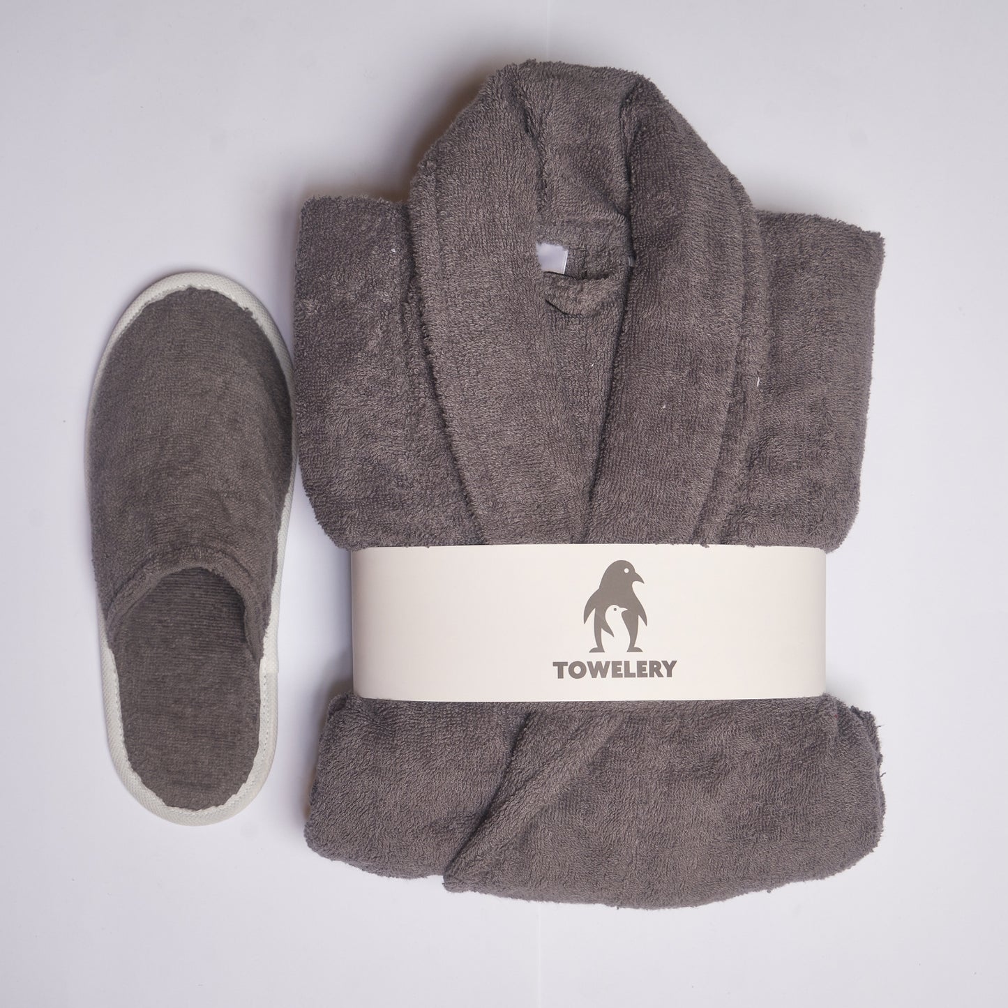 Velour Grey Bathrobe Set