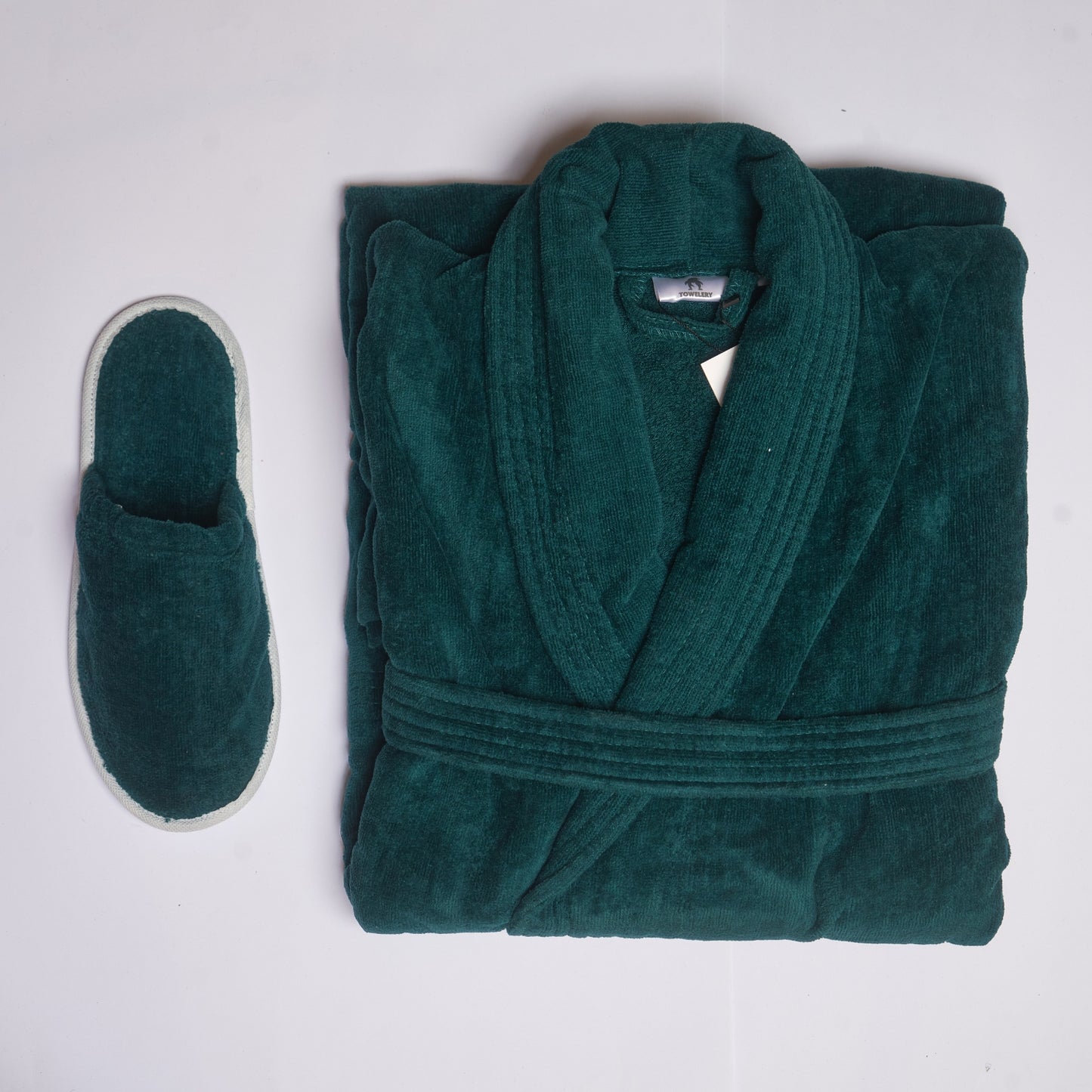 Velour Green Bathrobe Set