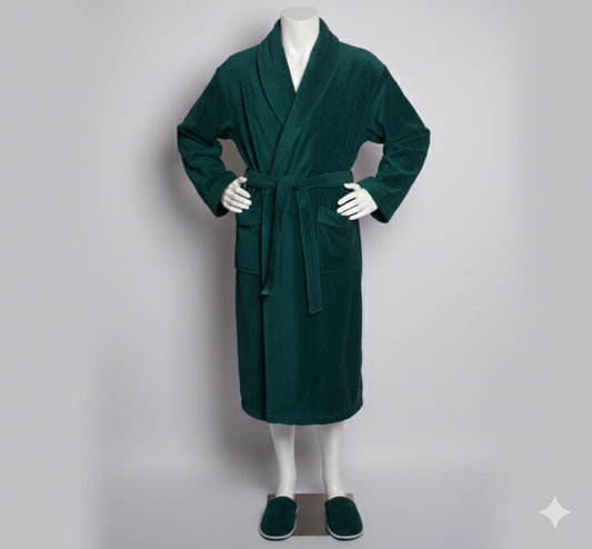 Velour Green Bathrobe Set